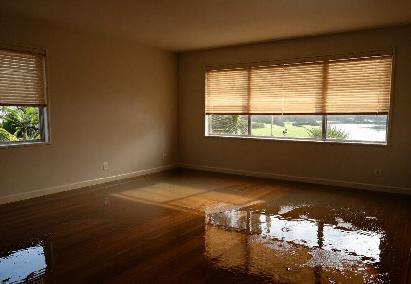 Flooded subfloor in a Seaforth property before treatment